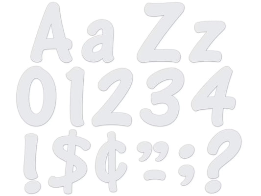 White 4" Self-Adhesive Punch-Out Letters - US 8057