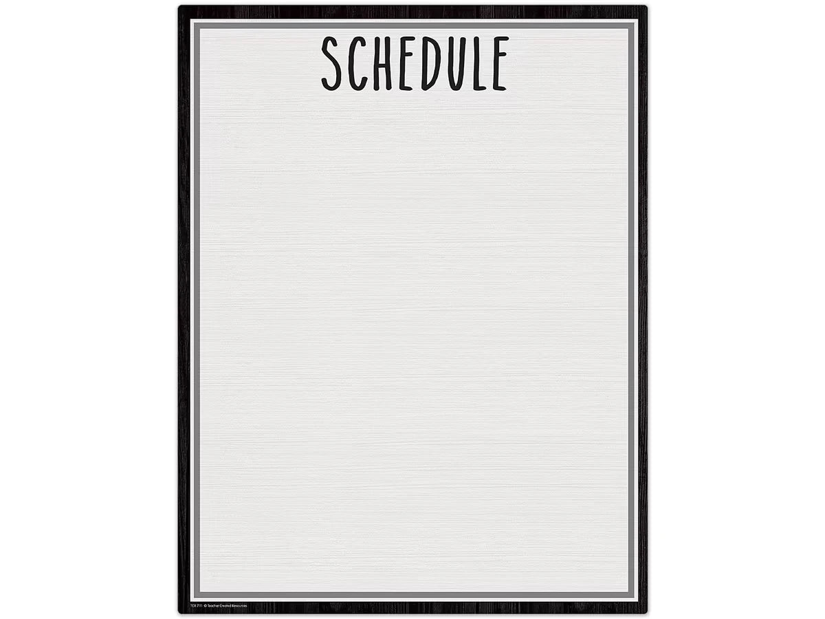 Modern Farmhouse Write & Wipe Schedule Poster - US 6865