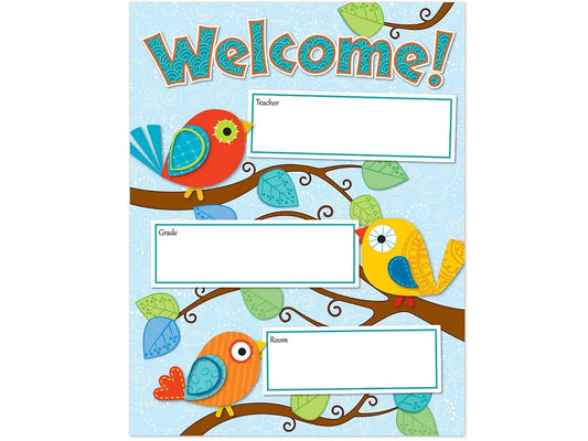 Boho Birds Welcome Poster - US 6901