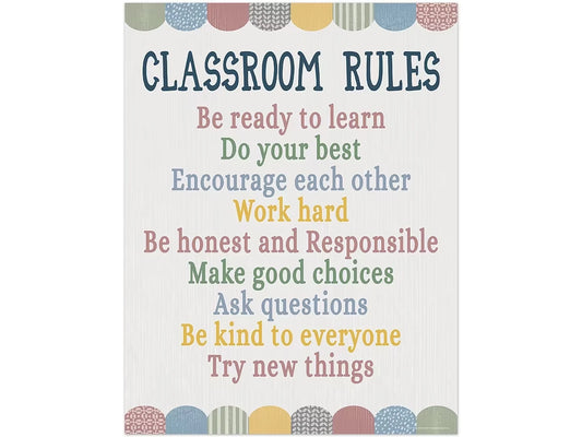 Classroom Cottage Classroom Rules Poster - US 7823