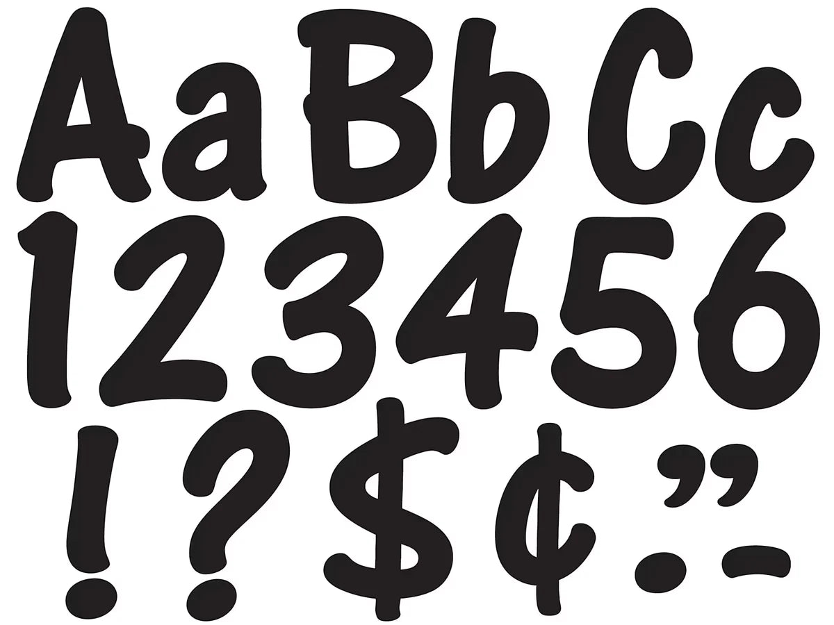 Black 4" Self-Adhesive Punch-Out Letters - US 7909