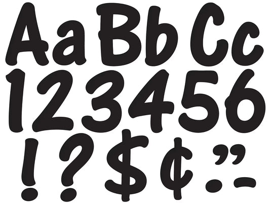Black 4" Self-Adhesive Punch-Out Letters - US 7909