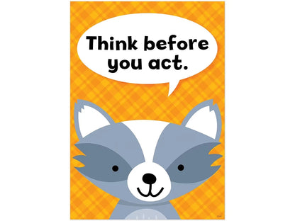 Woodland Friends Think Before You Act Poster - US 9520