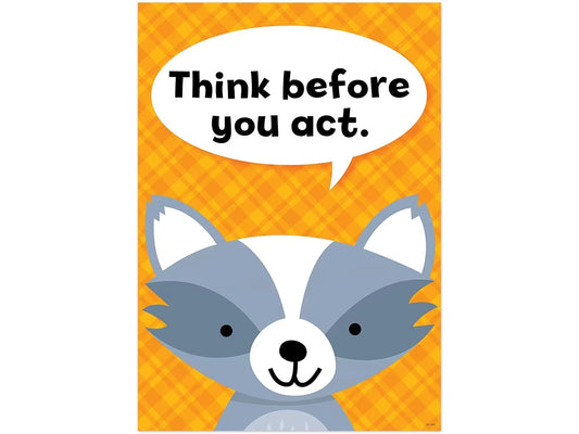 Woodland Friends Think Before You Act Poster - US 9520
