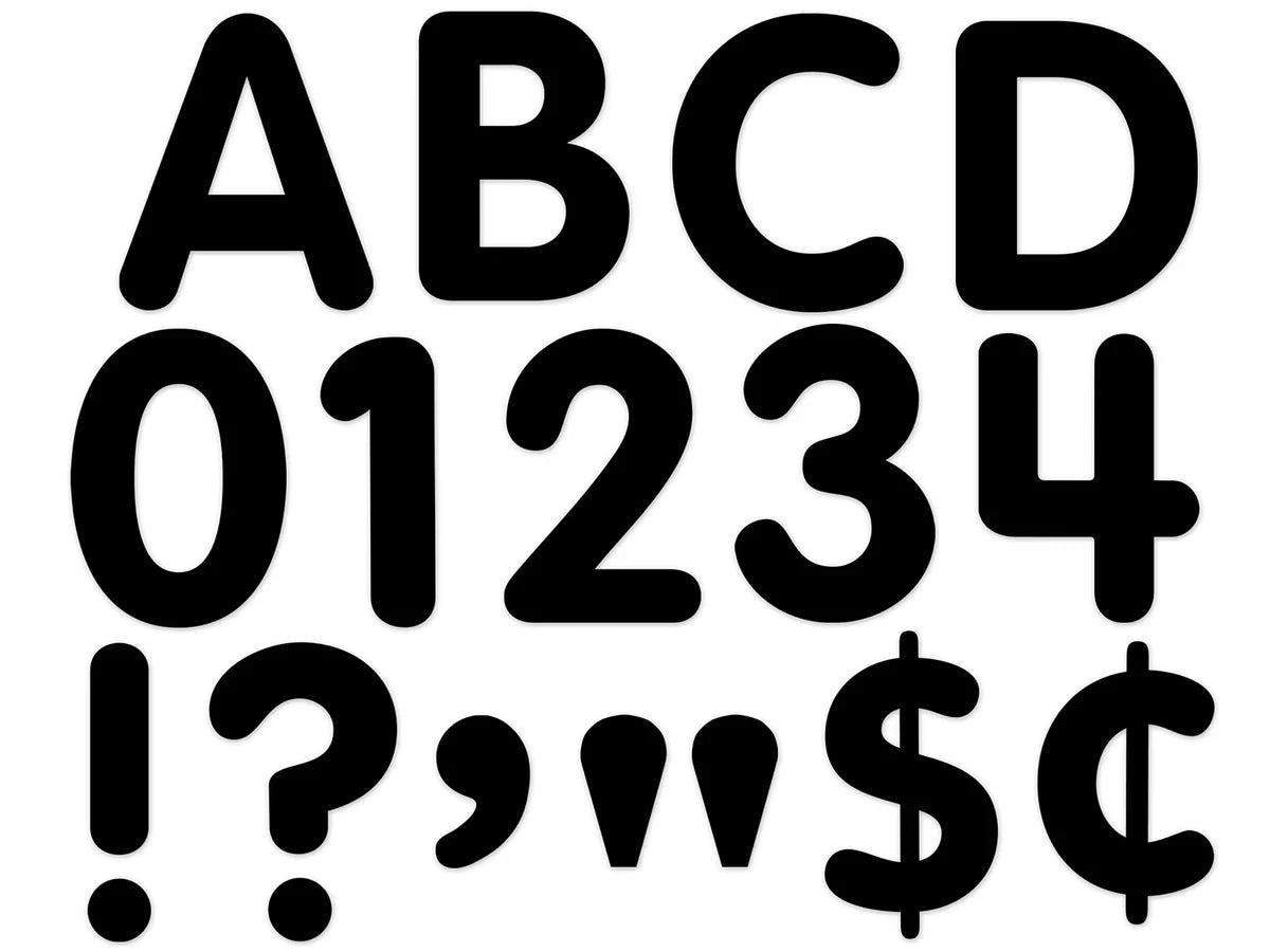 Black 4" Self-Adhesive Punch-Out Letters - US 6550