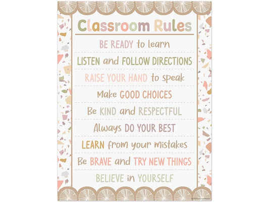 Terrazzo Tones Classroom Rules Poster - US 5835