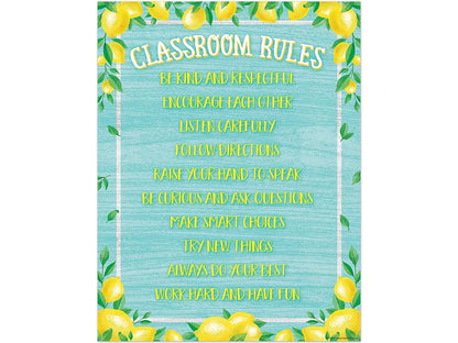 Lemon Zest Classroom Rules Poster - US 7553
