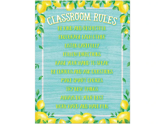 Lemon Zest Classroom Rules Poster - US 7553