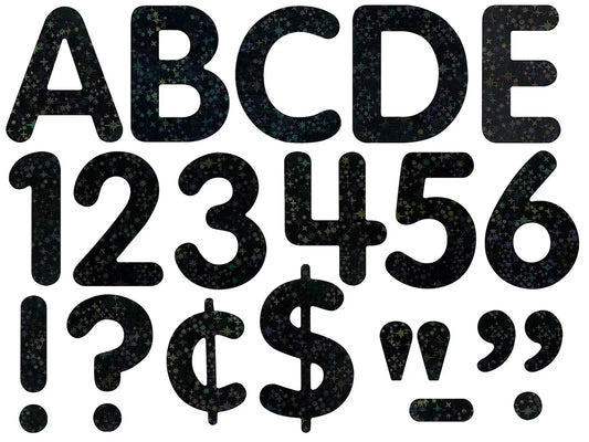 Black Dazzle 2" Self-Adhesive Punch-Out Letters - US 7624