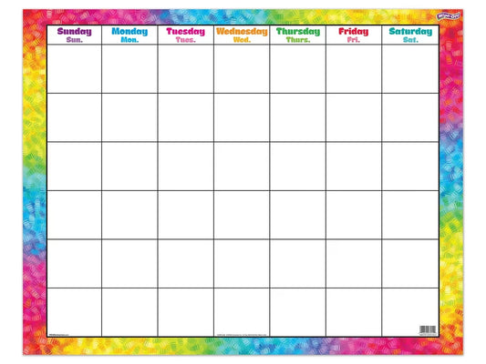 Colorful Brushstroke Write & Wipe Classroom Calendar - US 1292