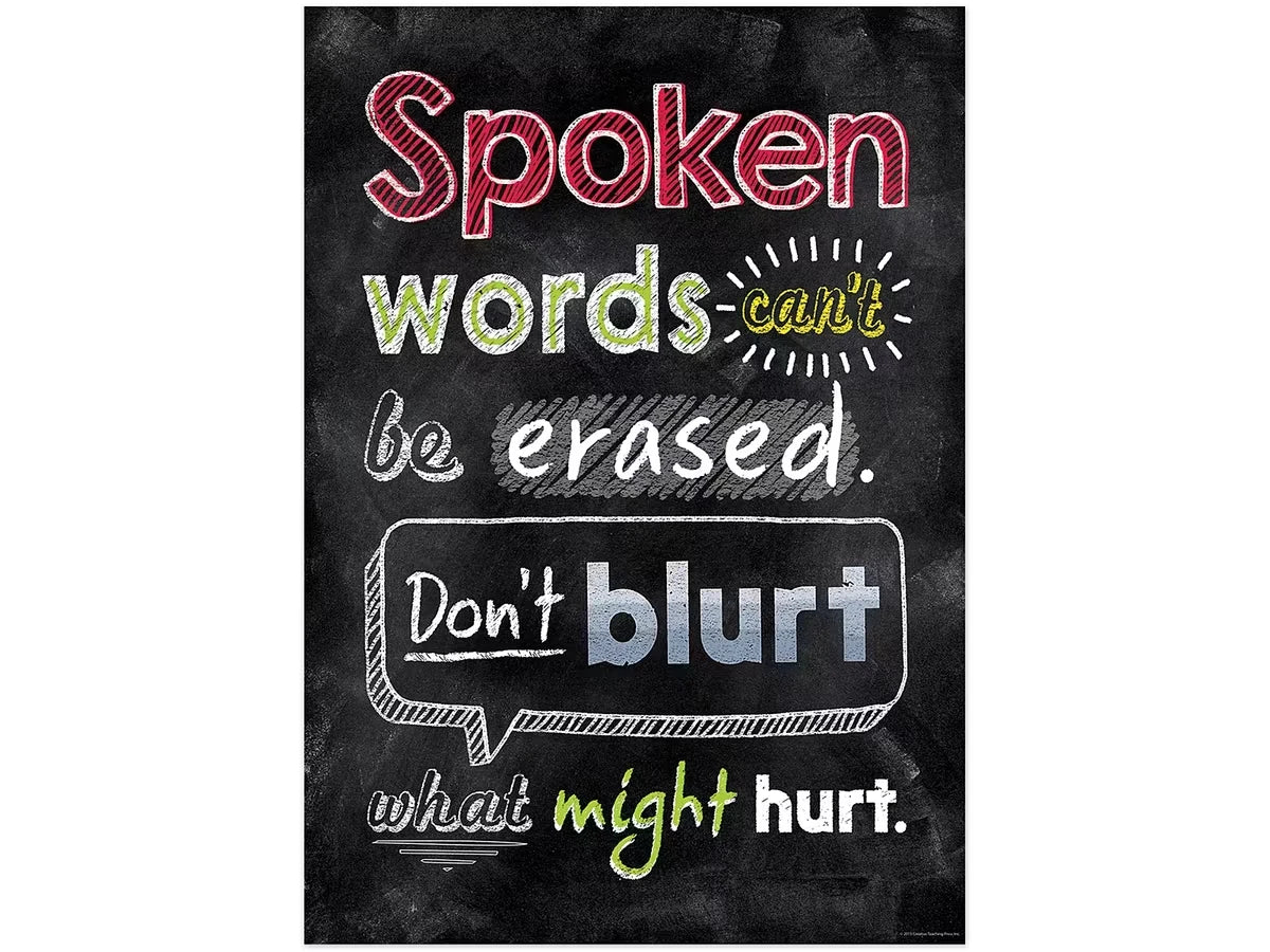 Chalk It Up! Spoken Words Can’t Be Erased Poster - US 7346