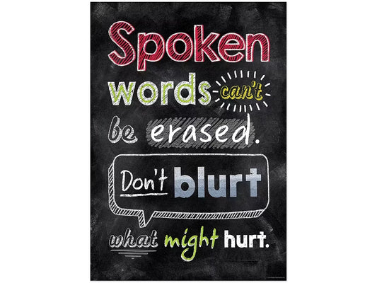 Chalk It Up! Spoken Words Can’t Be Erased Poster - US 7346