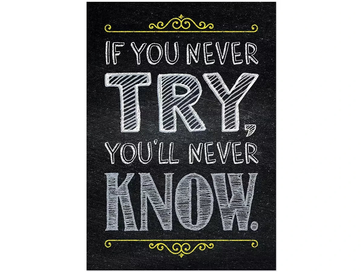 Chalk It Up! If You Never Try, You’ll Never Know Poster - US 3587
