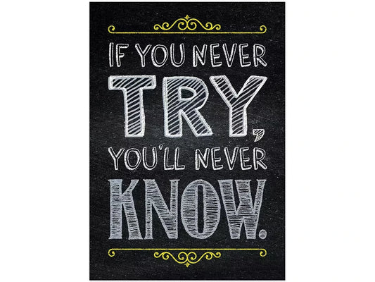 Chalk It Up! If You Never Try, You’ll Never Know Poster - US 3587