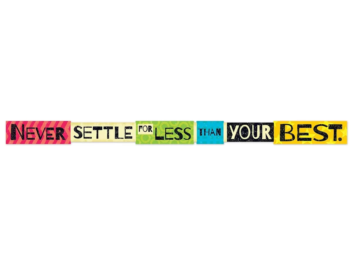 Never Settle Motivational Banner - US 1807