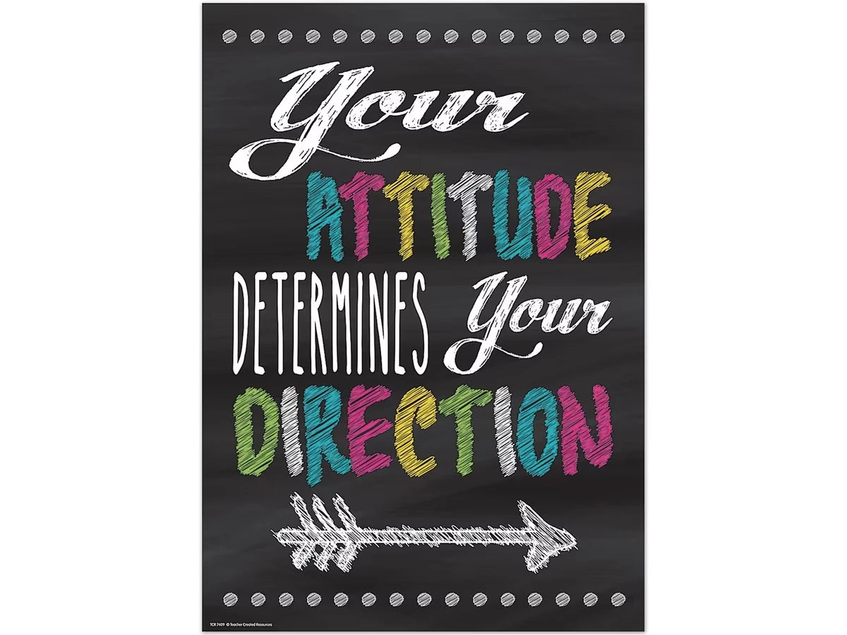 Chalkboard Brights Attitude Determines Direction Poster - US 8388