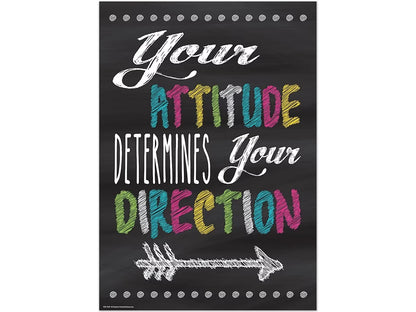 Chalkboard Brights Attitude Determines Direction Poster - US 8388