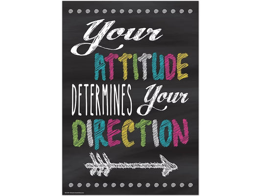 Chalkboard Brights Attitude Determines Direction Poster - US 8388