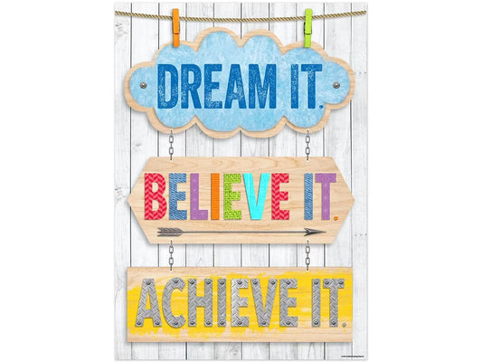 Upcycle-Style Dream, Believe, Achieve Poster - US 1529