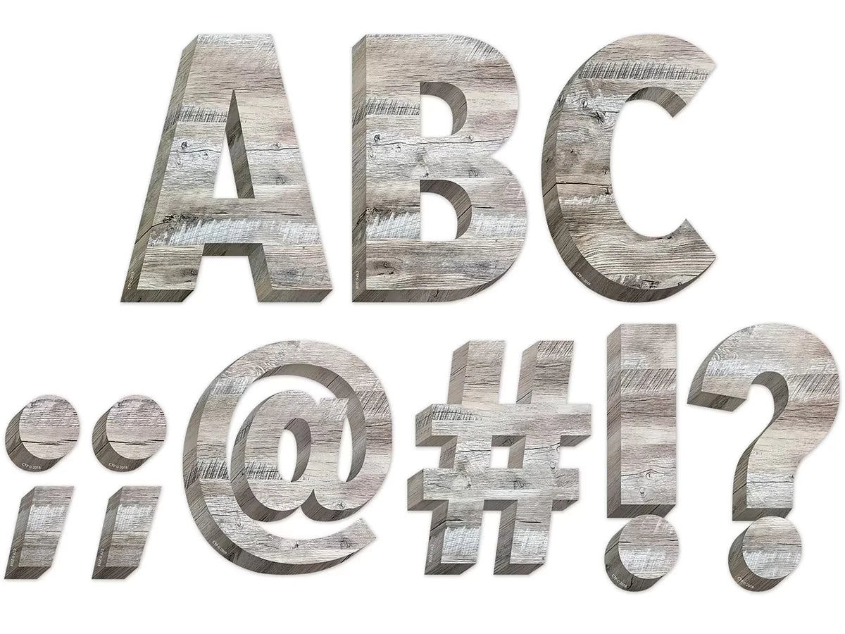 Rustic Wood 6" Punch-Out Letters - US 7649