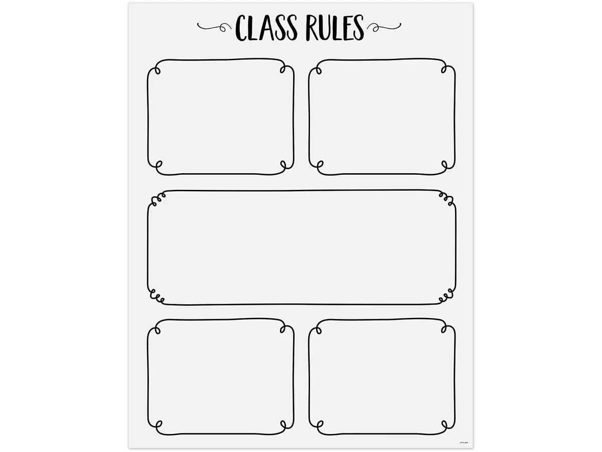Black & White Classroom Rules Poster - US 6988