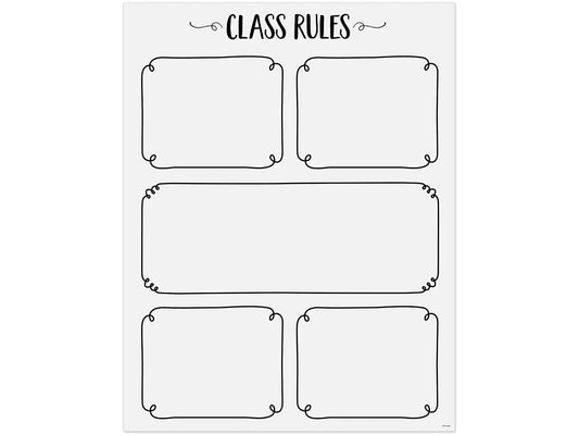 Black & White Classroom Rules Poster - US 6988