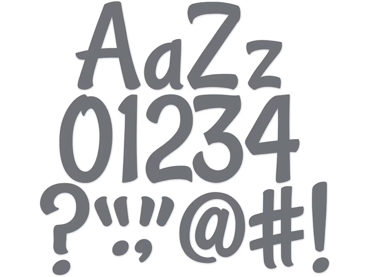 Gray Stylish 4" Punch-Out Letters - US 9105