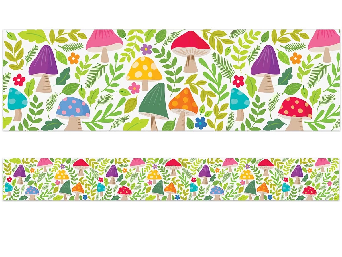 Woodland Friends Mushroom Medley Border - US 7403