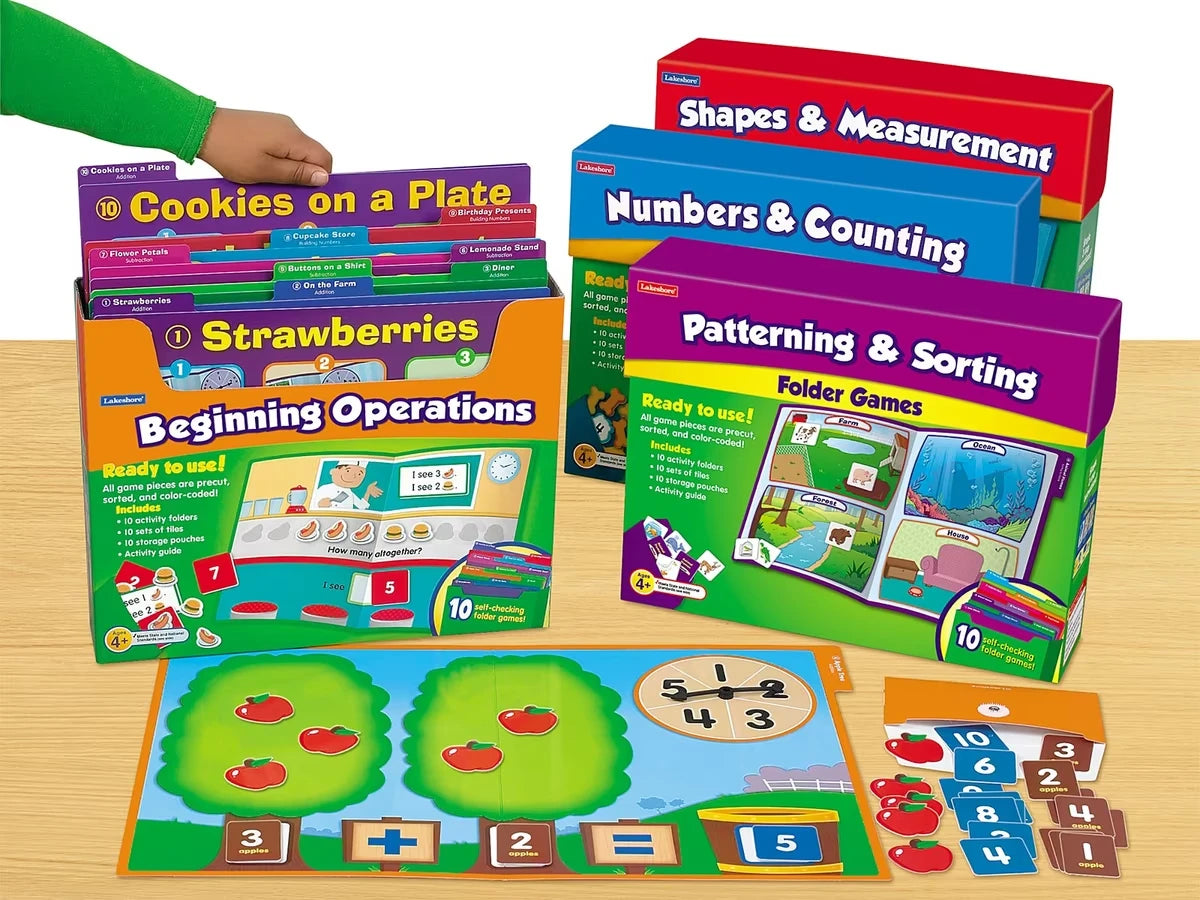 Early Math Folder Game Libraries - Pre K-K - Complete Set - US 8066