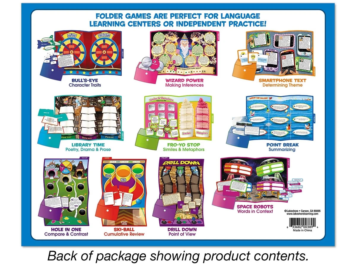 Reading Literature Folder Game Library - Gr. 4-5 - US 8159