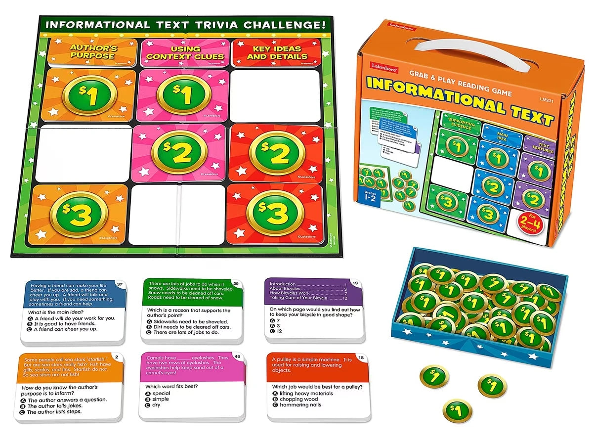 Informational Text Grab & Play Game - Gr. 1-2 - US 7446