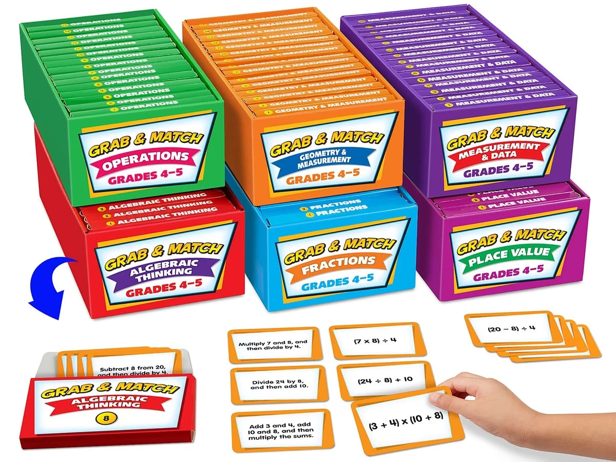 Grab & Match Leveled Math Quickies - Gr. 4-5 - Complete Set - US 8190