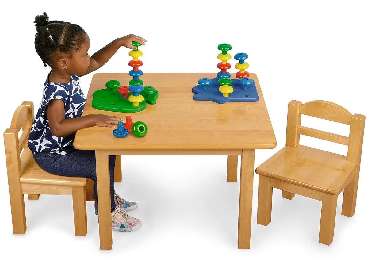 Toddler Hardwood Table & Chairs Set - US 8504