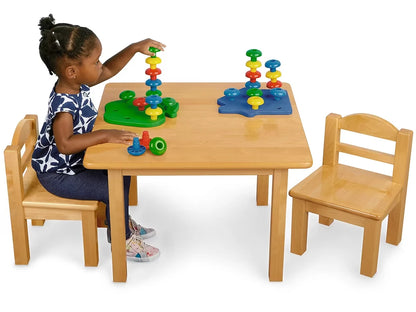 Toddler Hardwood Table & Chairs Set - US 8504