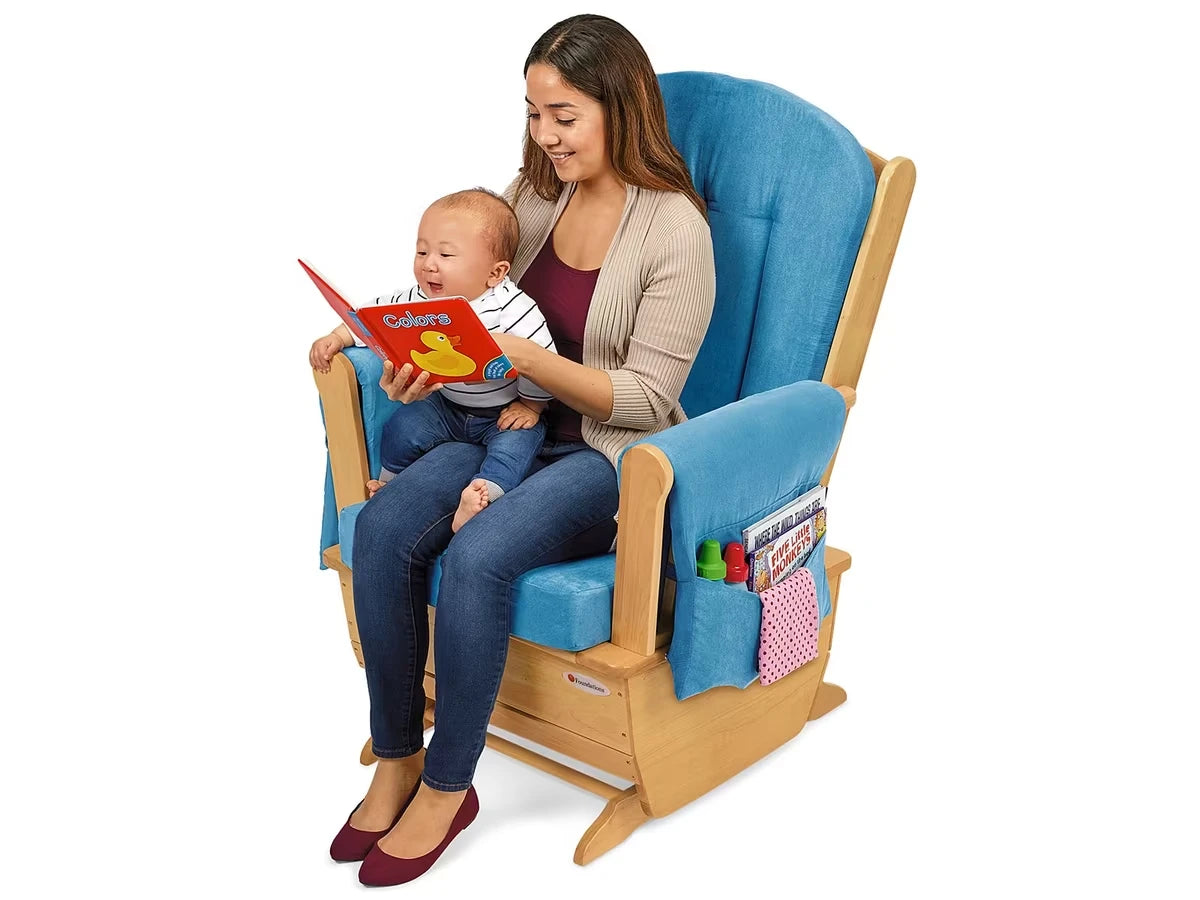 Classroom-Safe Glider Rocker - Blue Microfiber - US 2226