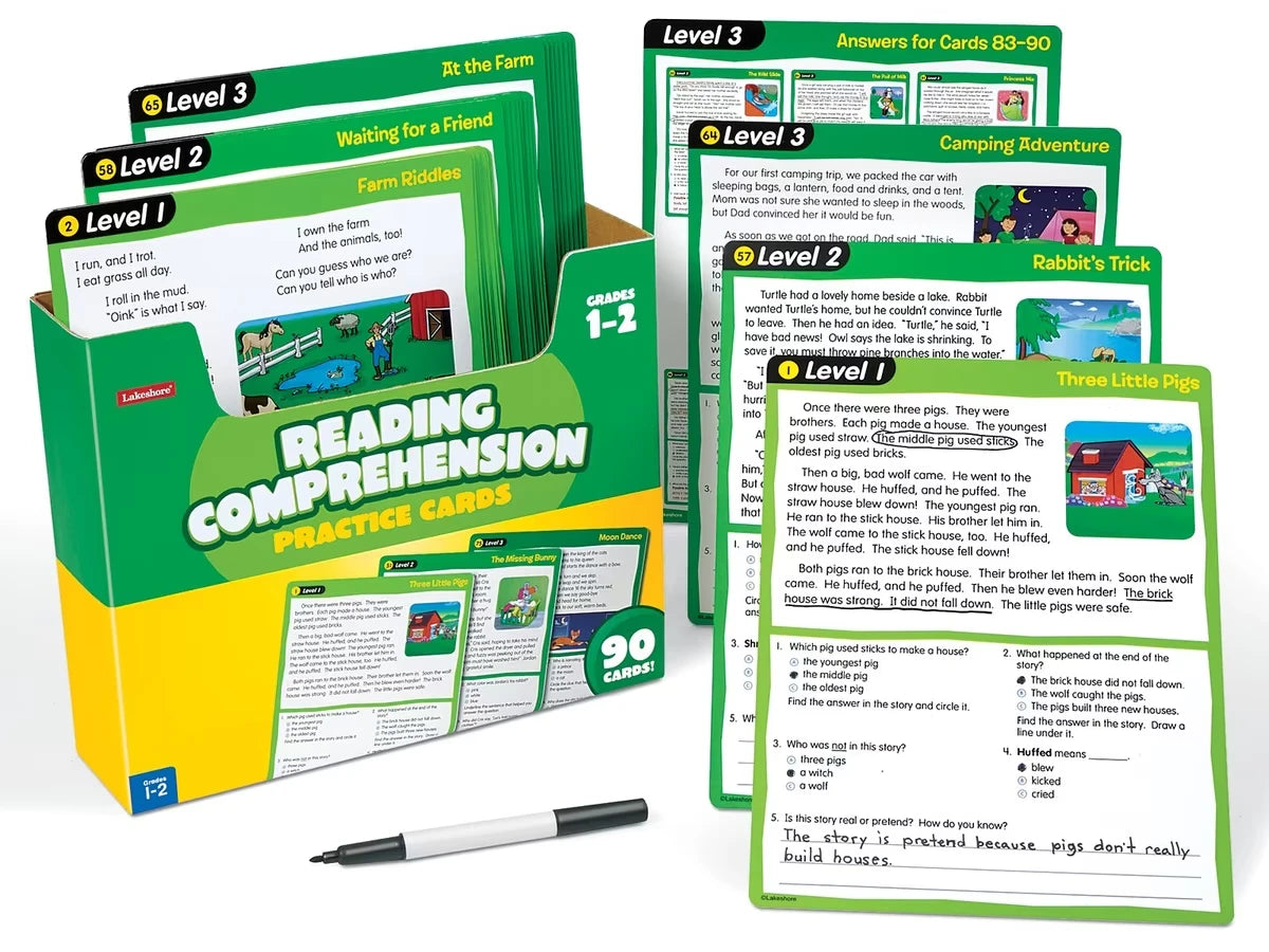 Reading Comprehension Practice Cards - Gr. 1-2 - US 9906