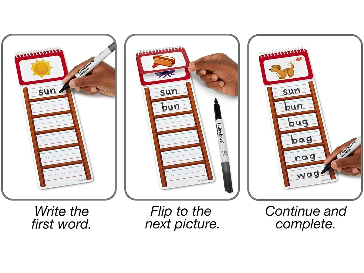 Write & Wipe Word Ladders - CVC Words - US 3854