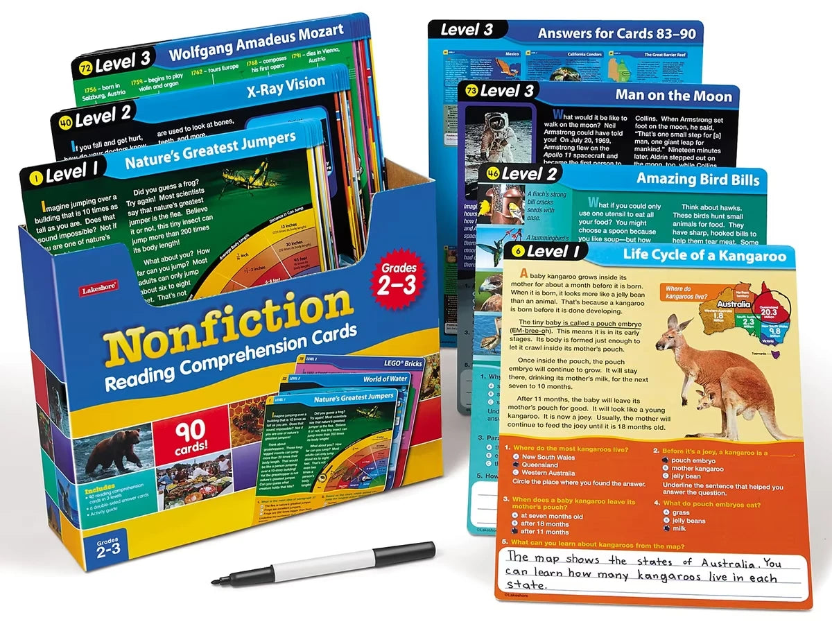 Nonfiction Reading Comprehension Practice Cards - Gr. 2-3 - US 4944