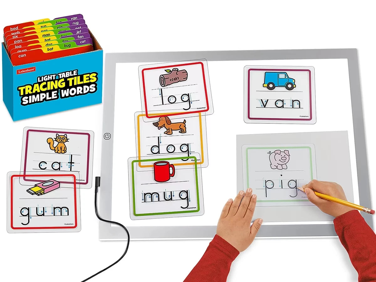 Light Table Simple Words Tracing Tiles - US 8515