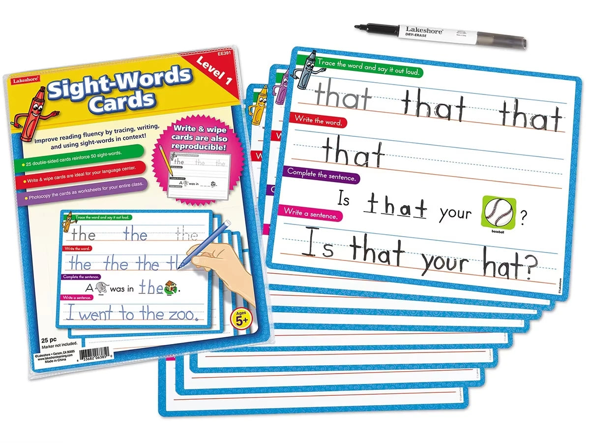 Write & Wipe Sight-Words Practice Cards - US 4248
