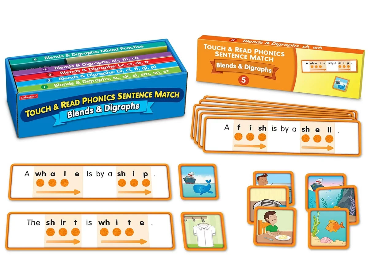 Touch & Read Blends & Digraphs Sentence Match - US 8384
