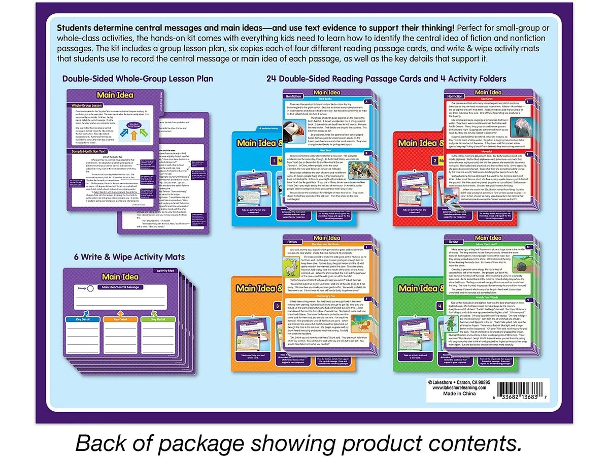 Main Idea & Central Message Finding Evidence Kit - Gr. 2-3 - US 3812