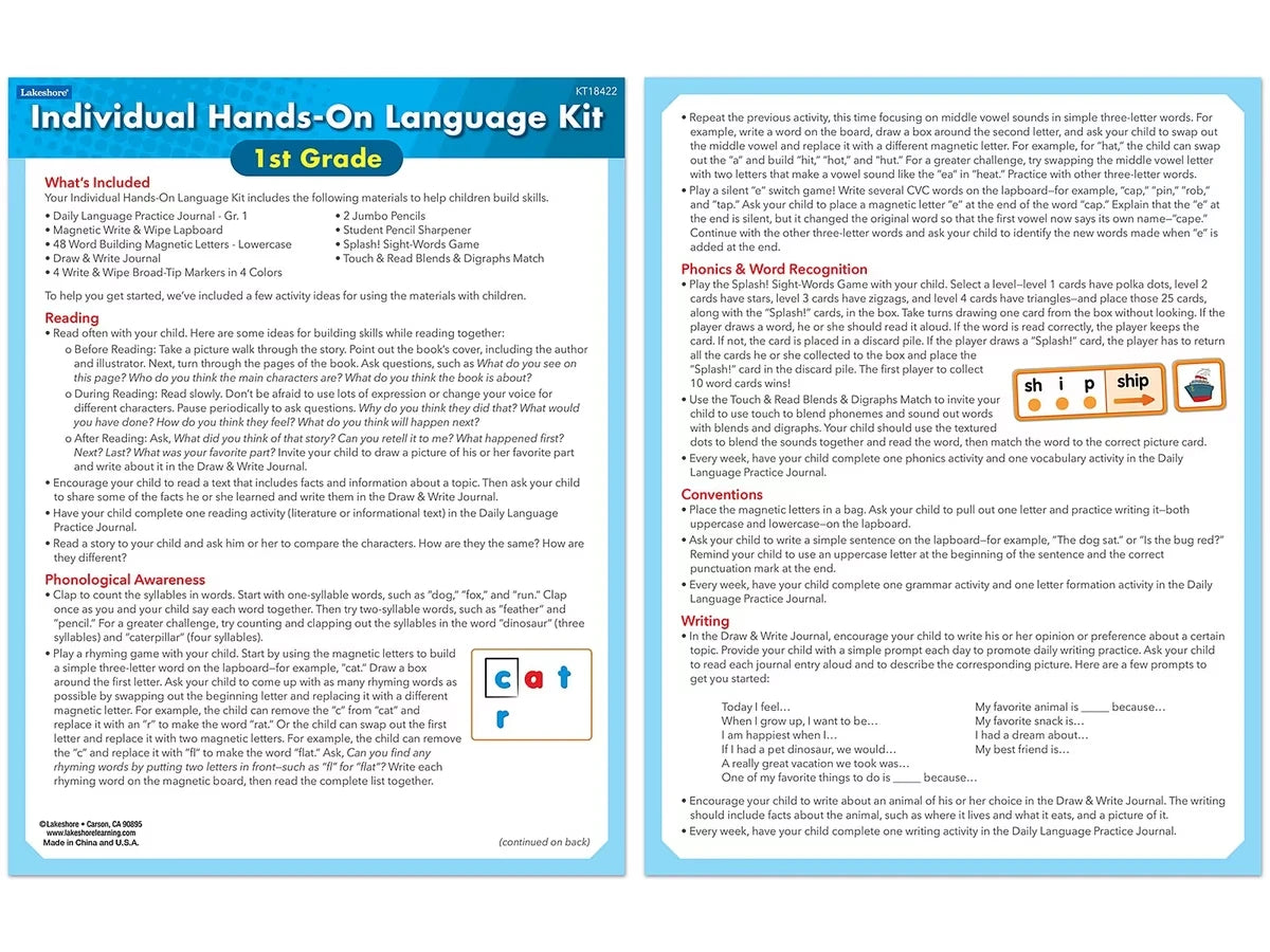 Individual Hands-On Language Kit – Gr. 1 - US 6305