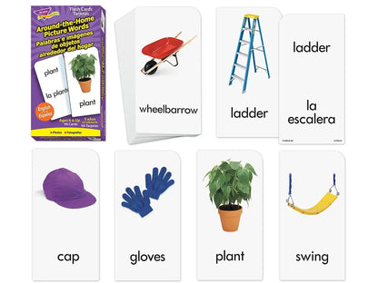 Around-The-Home Picture-Words Bilingual Flash Cards - US 1007