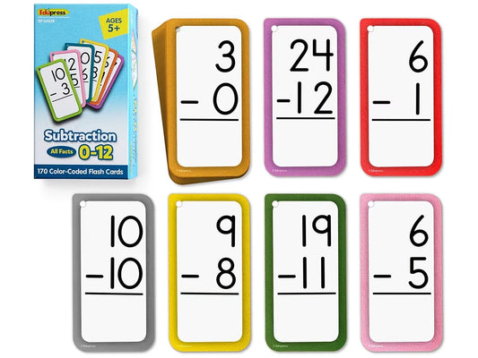 Subtraction All Facts 0-12 Flash Cards - US 9141