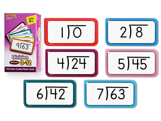 Division All Facts 0-12 Flash Cards - US 9245