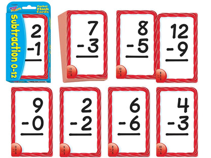 Subtraction 0-12 Pocket Flash Cards - US 5947