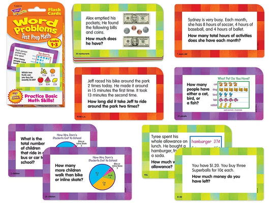 Math Word Problem Flash Cards - Gr. 1-3 - US 6386