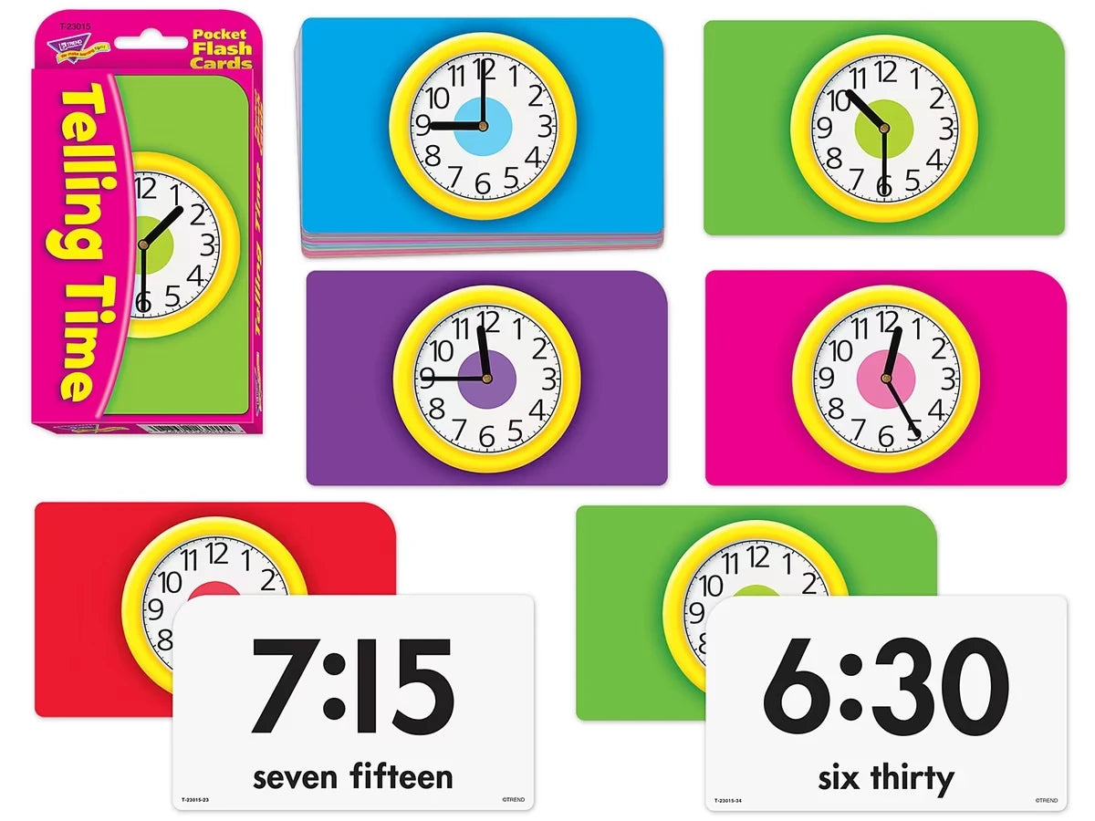 Telling Time Pocket Flash Cards - US 6187