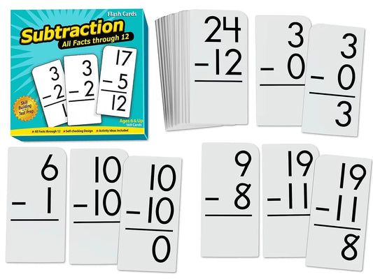 Subtraction All Facts 0-12 Flash Cards - US 3324